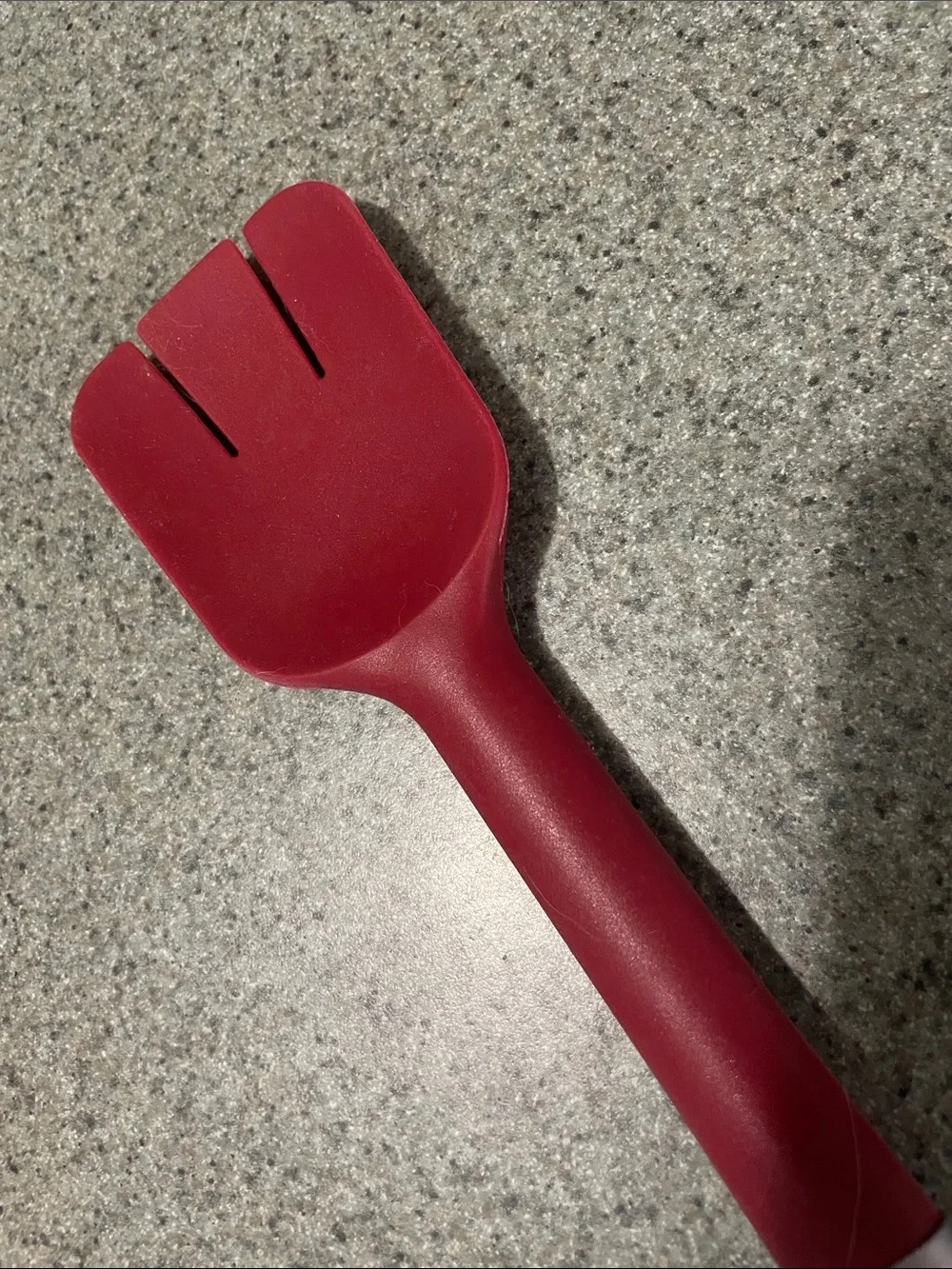 Chef'sPlaner Red Silicone Spoon Spatula with White Handle